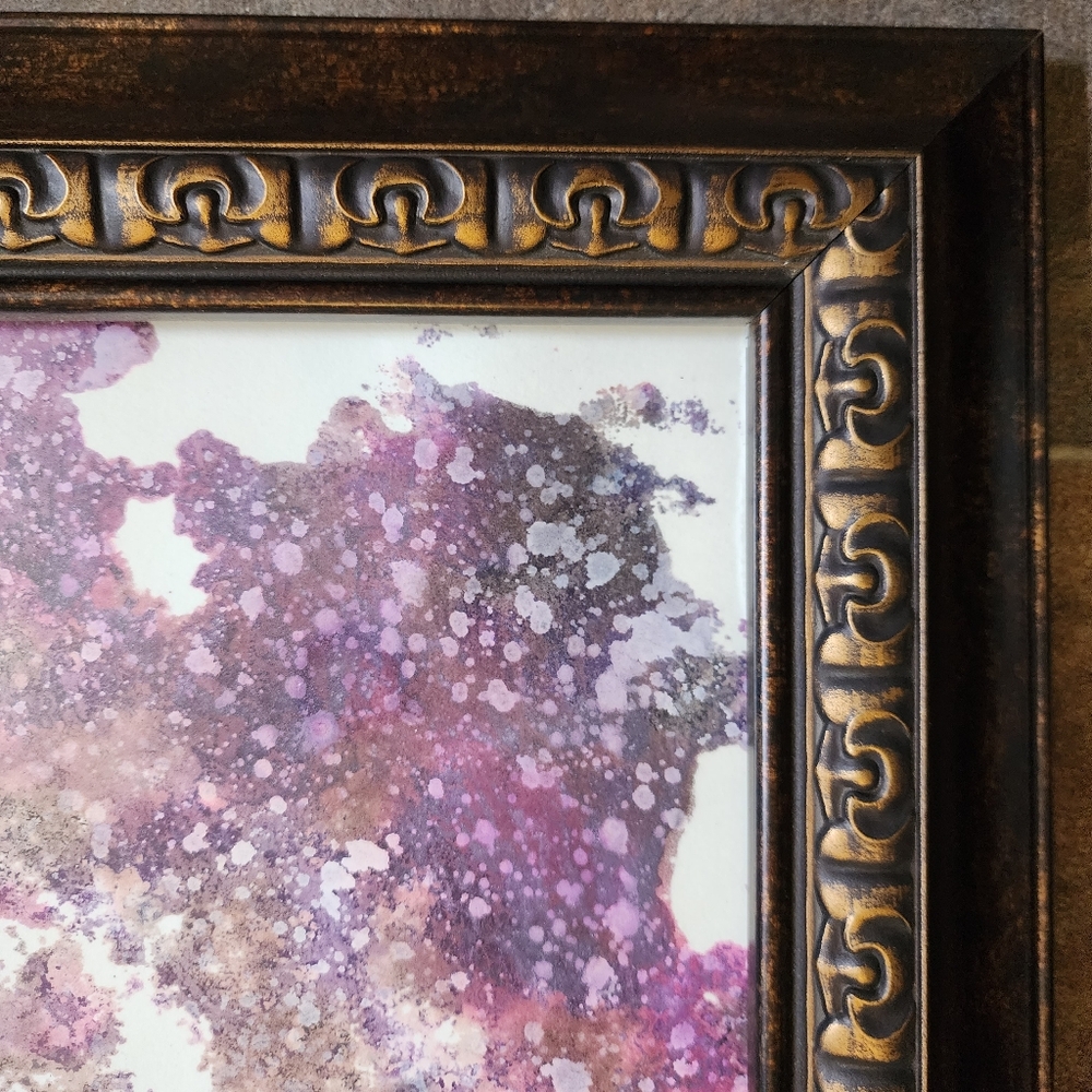 HANDCRAFTED Antique Bronze Frame Painting HANDPAINTED Abstract Art Wall Decor - Picture 9 of 16